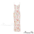 Suninheart Spaghetti Strap Print Party Wedding Guest Holiday 2024 Floral Dress