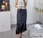 Superior Skirt with Lace Distinctive Design for Office Ladies