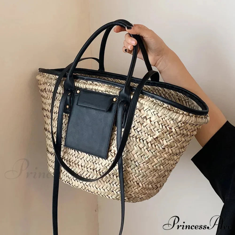 Superior Straw Summer Tote Beach Handbag