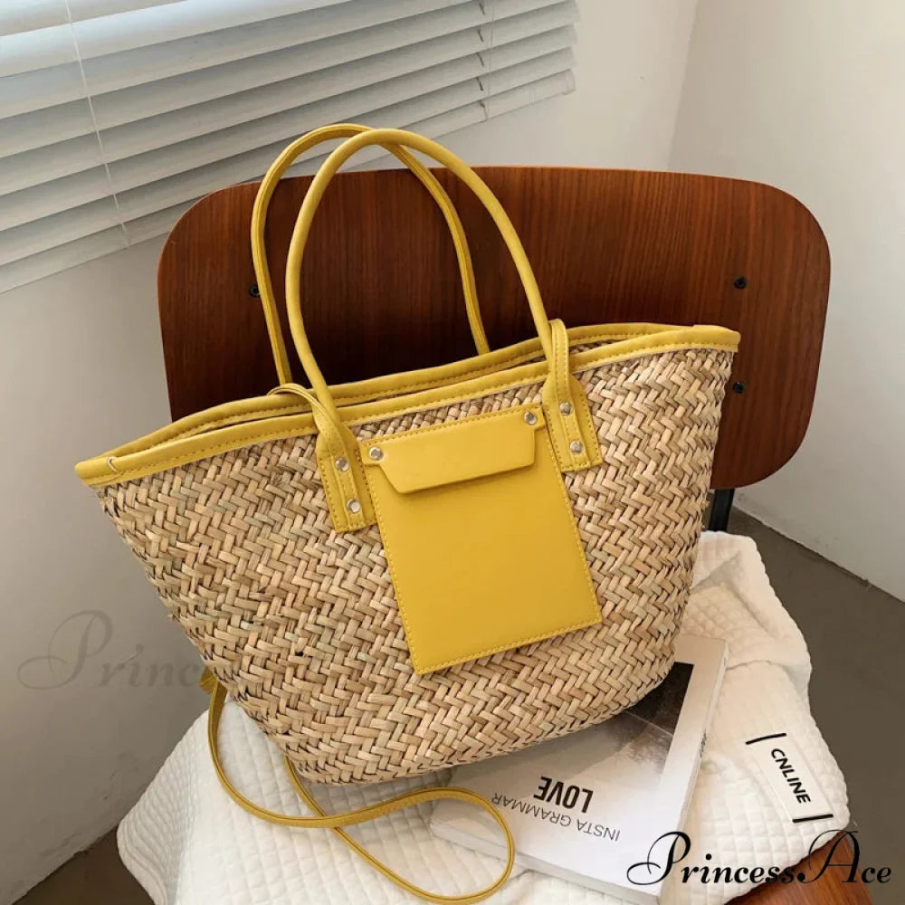 Superior Straw Summer Tote Beach Handbag