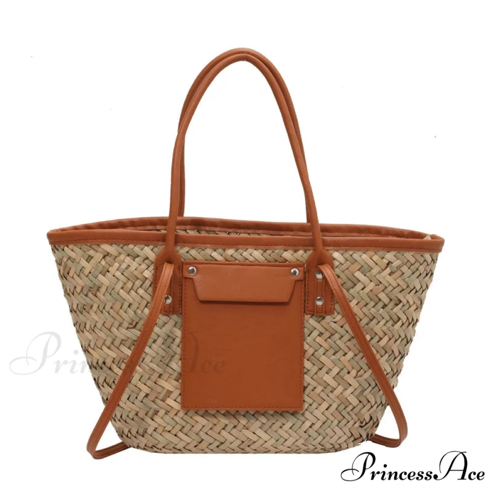 Superior Straw Summer Tote Beach Handbag