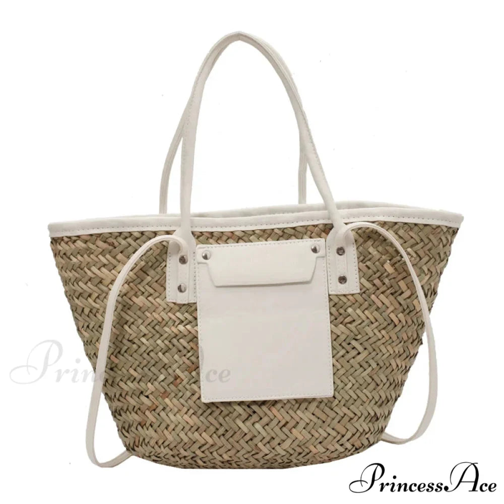 Superior Straw Summer Tote Beach Handbag