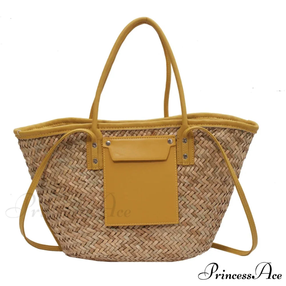 Superior Straw Summer Tote Beach Handbag