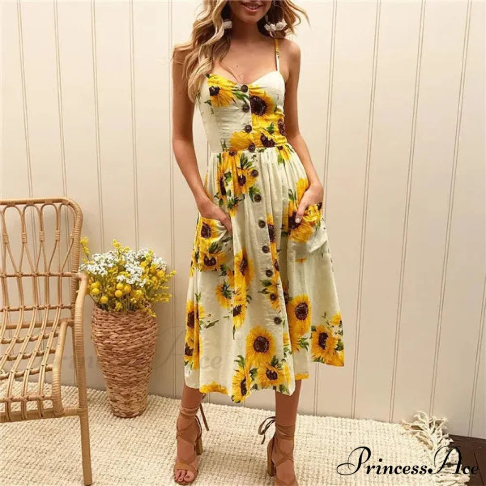 Suspend V-neck Sleeveless Floral Holiday Dress