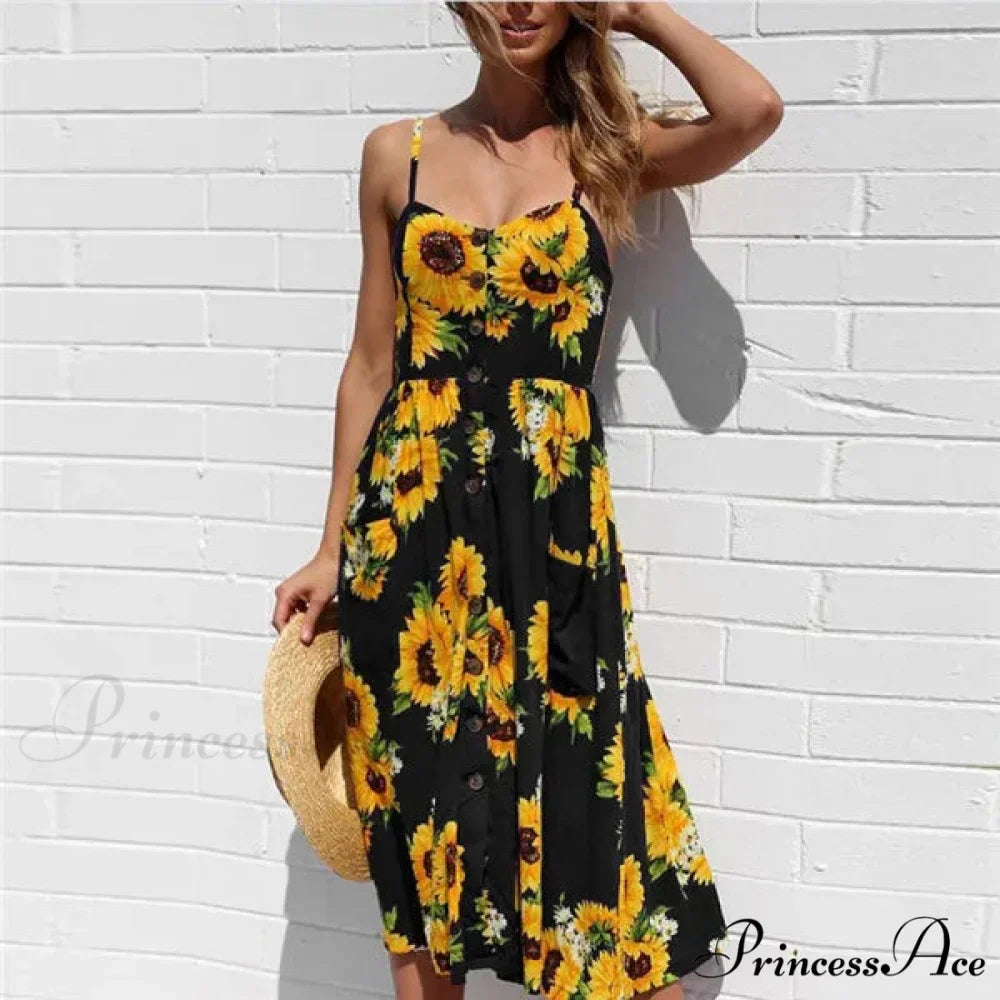 Suspend V-neck Sleeveless Floral Holiday Dress
