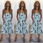 Suspend V-neck Sleeveless Floral Holiday Dress