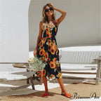 Suspend V-neck Sleeveless Floral Holiday Dress