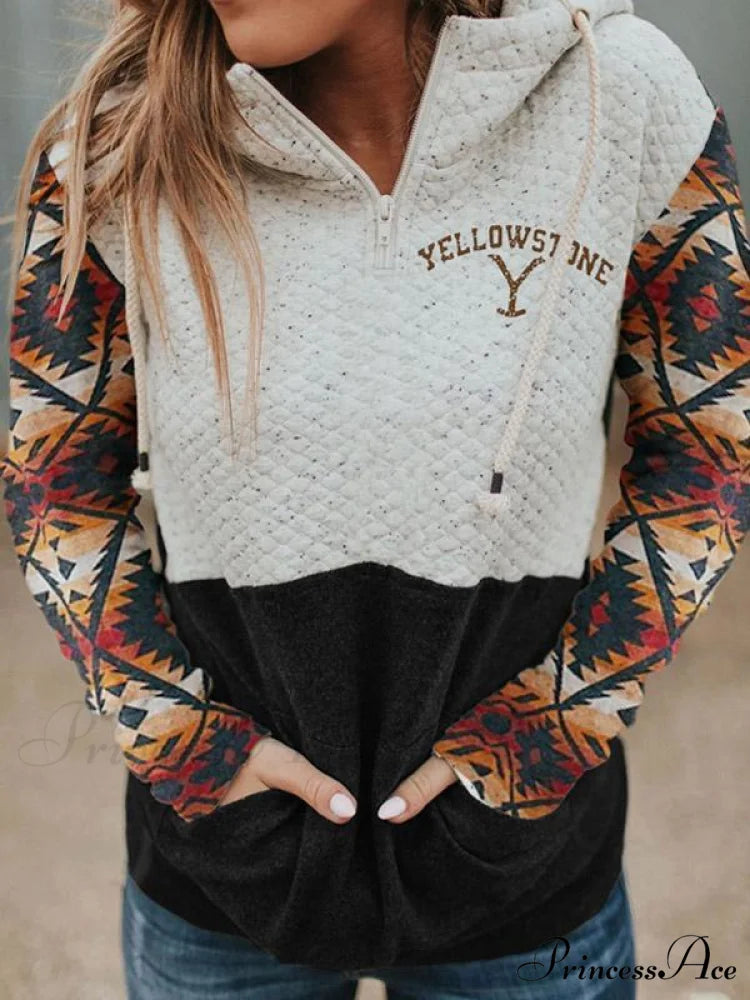 Sweater Women's Blouse Hooded Fleece Patterned Coat