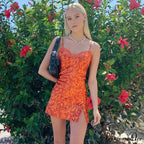 Sweetown Patchwork Lace Edge Cute Dress