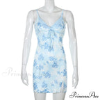 Sweetown Patchwork Lace Edge Cute Dress