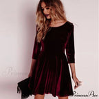 Swing Hem Velvet Dress