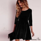 Swing Hem Velvet Dress