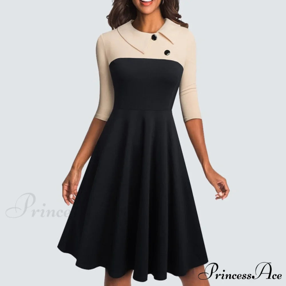 Swing Skater Work Office Casual Dress