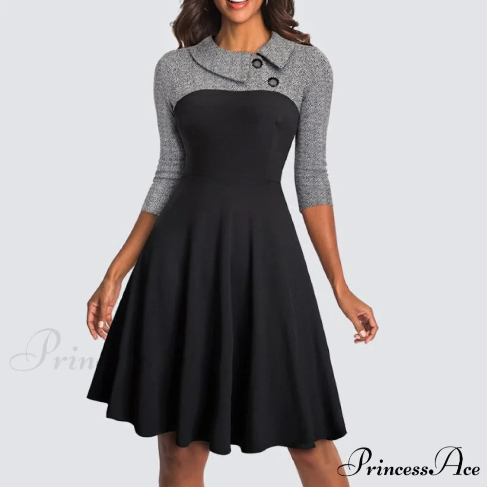 Swing Skater Work Office Casual Dress