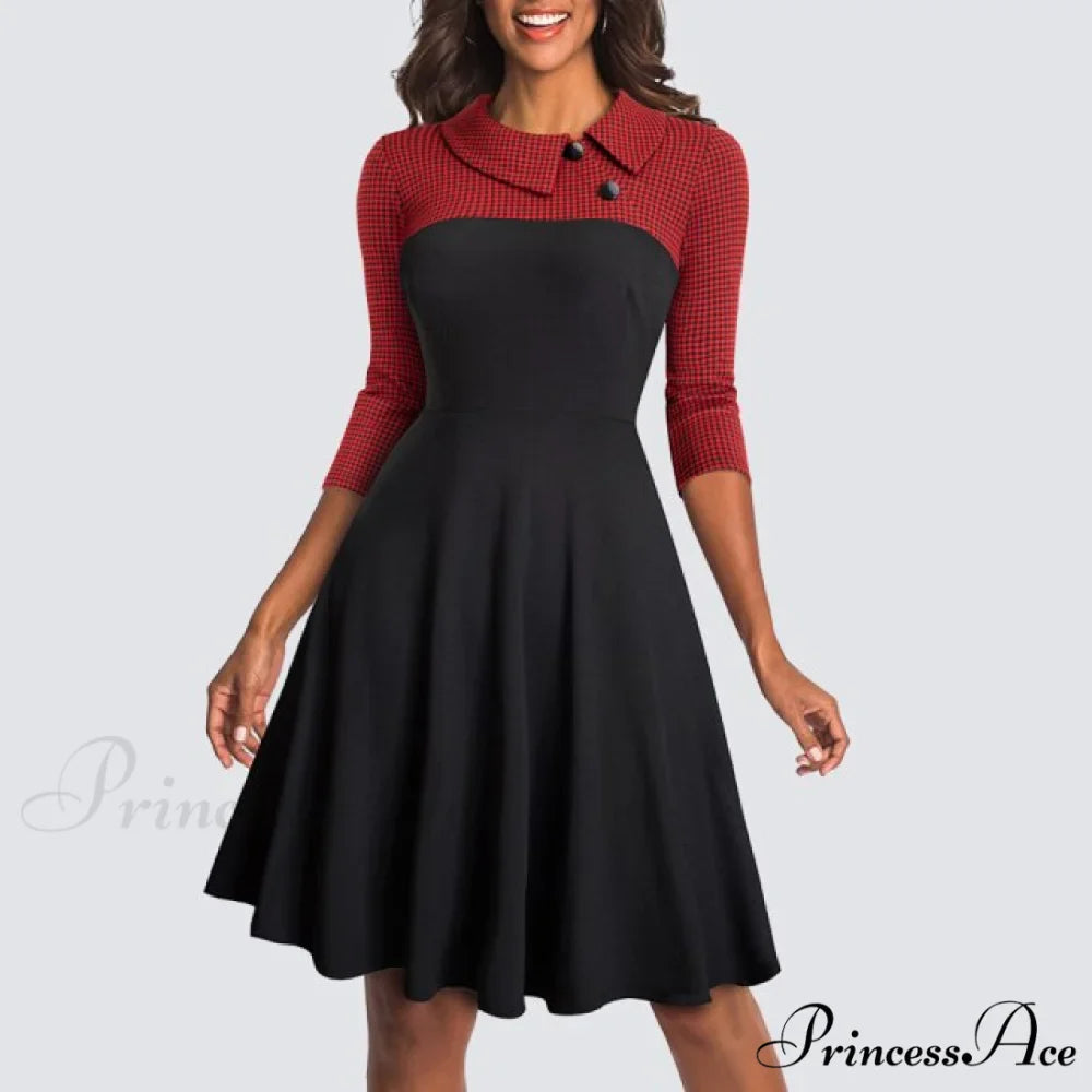 Swing Skater Work Office Casual Dress