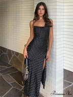 Swinging Neck Straps Maxi Dress