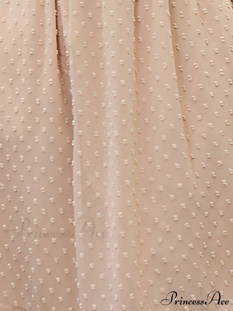 Swiss Dot Ruffle Hem A-line Dress