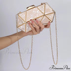Synonyms for the adjectives in the title:- Acrylic: transparent- Metal: metallic- Diamond: gemstone- Evening: nighttimeModified title: Transparent Metallic Gemstone Nighttime Clutch Crossbody Bag