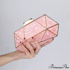 Synonyms for the adjectives in the title:- Acrylic: transparent- Metal: metallic- Diamond: gemstone- Evening: nighttimeModified title: Transparent Metallic Gemstone Nighttime Clutch Crossbody Bag