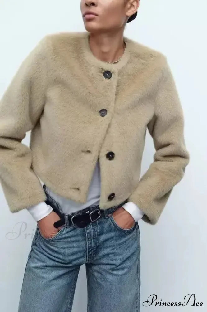 Synthetic Faux Brief Jacket Knitted Sweater