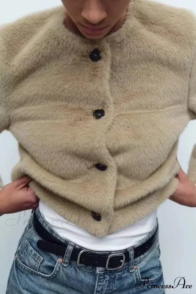 Synthetic Faux Brief Jacket Knitted Sweater