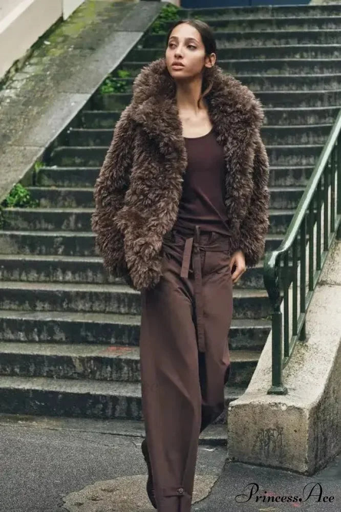 Synthetic Faux Teddy Bear Brief Jacket Sweater