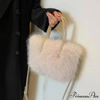 Synthetic Fur Soft Bucket Tote Winter Crossbody Shoulder Purse