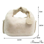 Synthetic Fur Soft Gathered Handle Crossbody Purse