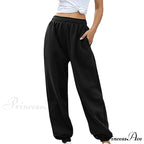 Synthetic High Waist Casual Trousers