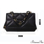 Synthetic Leather Metallic Chain Crossbody Purse