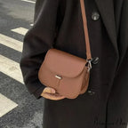 Synthetic Leather Saddle Crossbody Shoulder Bag