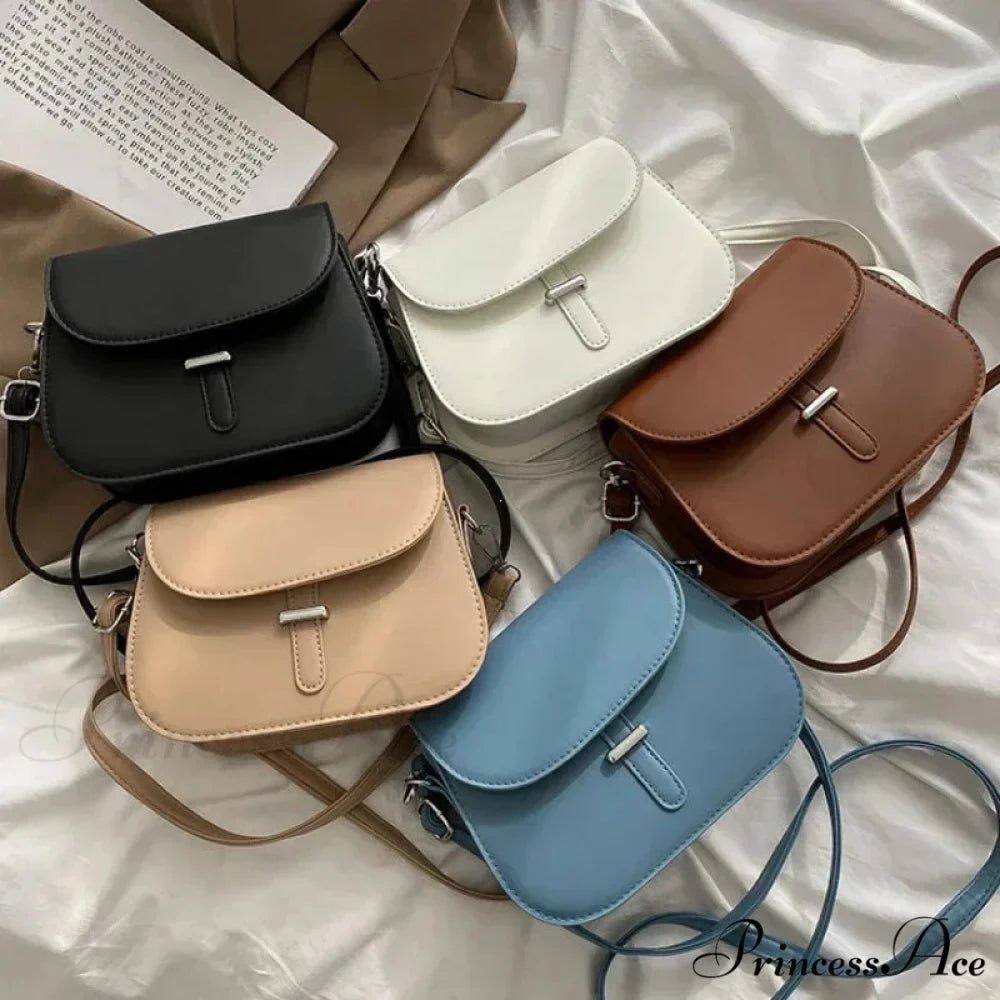 Synthetic Leather Saddle Crossbody Shoulder Bag