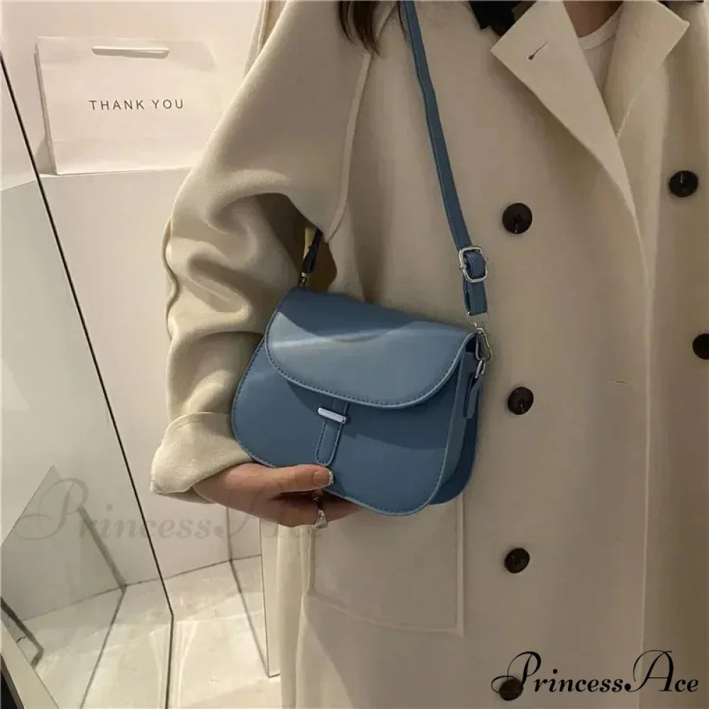 Synthetic Leather Saddle Crossbody Shoulder Bag