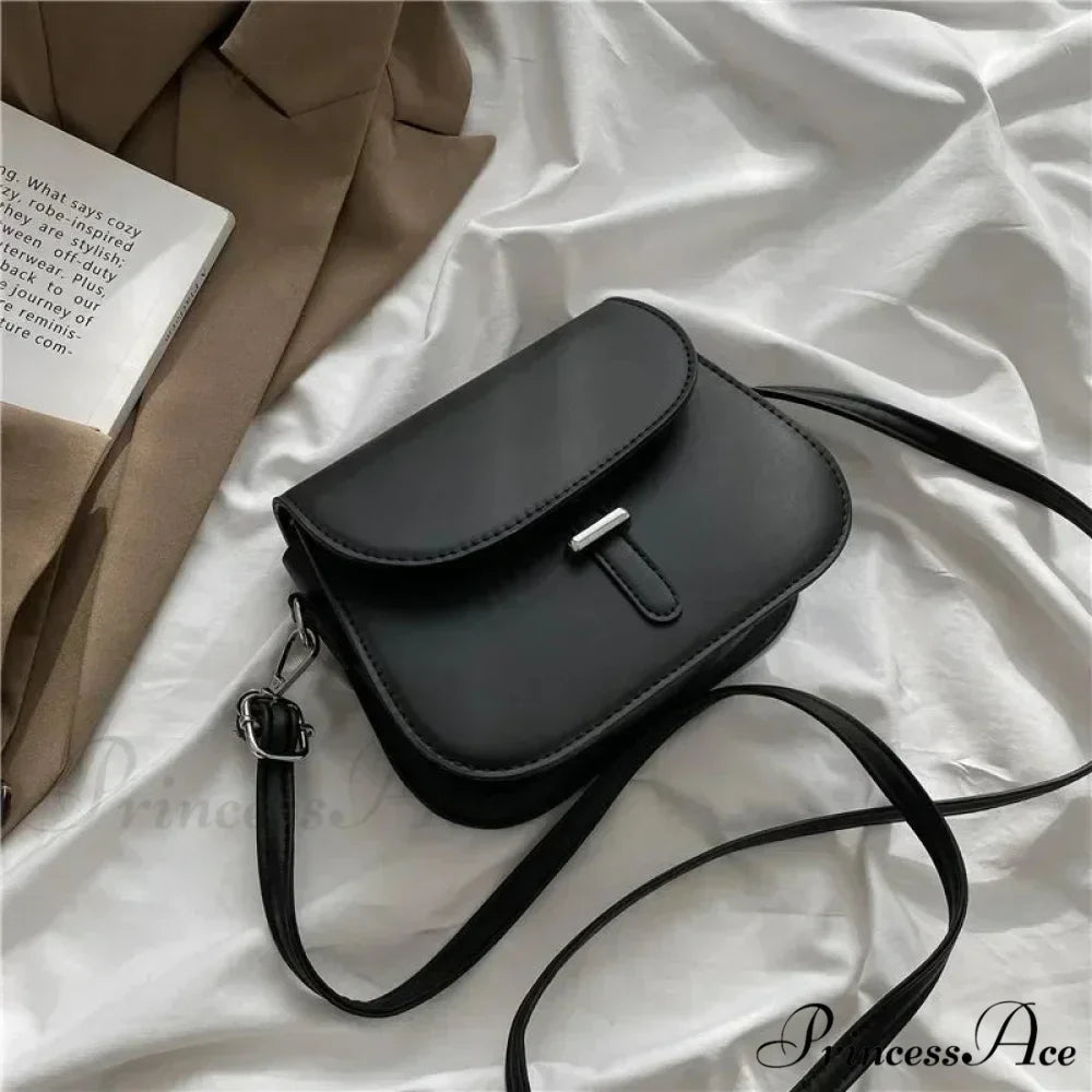 Synthetic Leather Saddle Crossbody Shoulder Bag