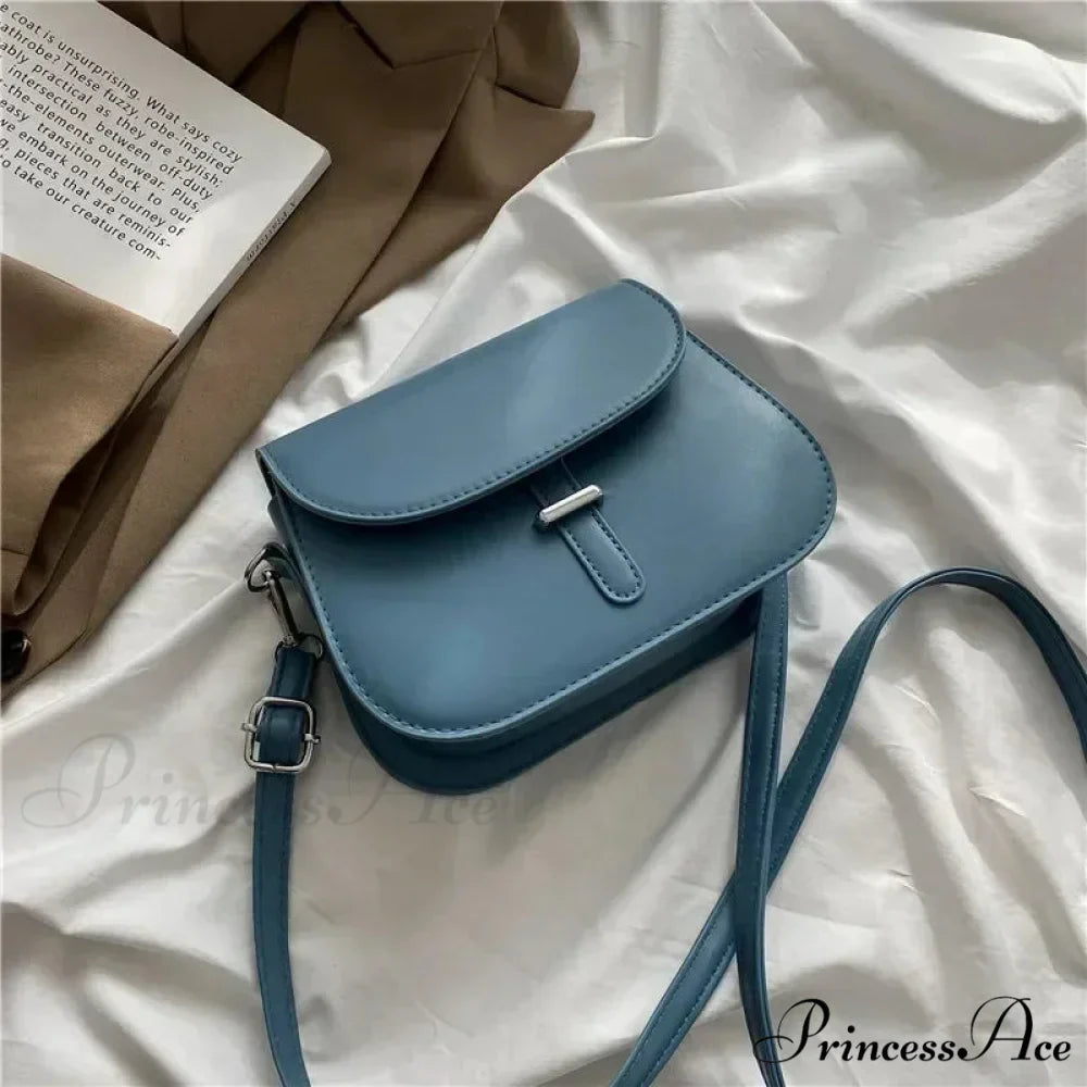 Synthetic Leather Saddle Crossbody Shoulder Bag
