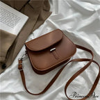 Synthetic Leather Saddle Crossbody Shoulder Bag
