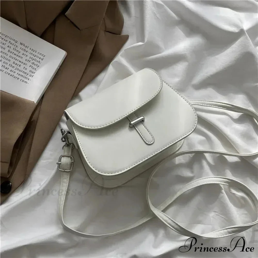 Synthetic Leather Saddle Crossbody Shoulder Bag