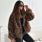 Synthetic Texture Cheetah Pattern Jacket