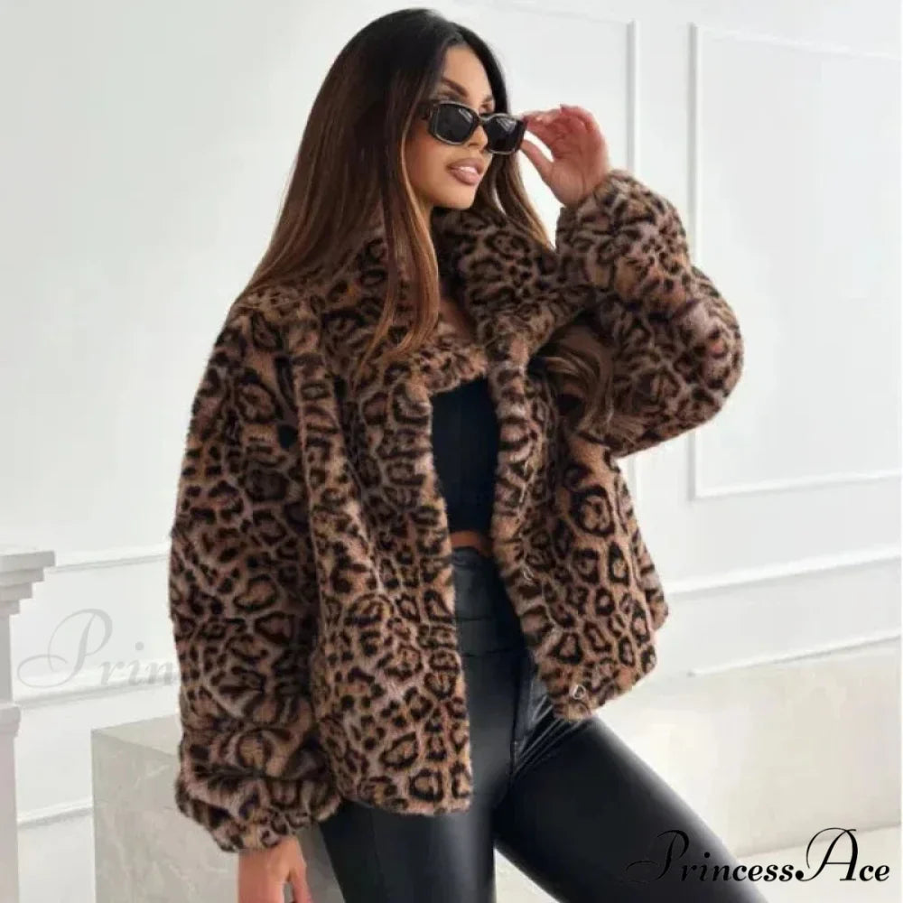 Synthetic Texture Cheetah Pattern Jacket
