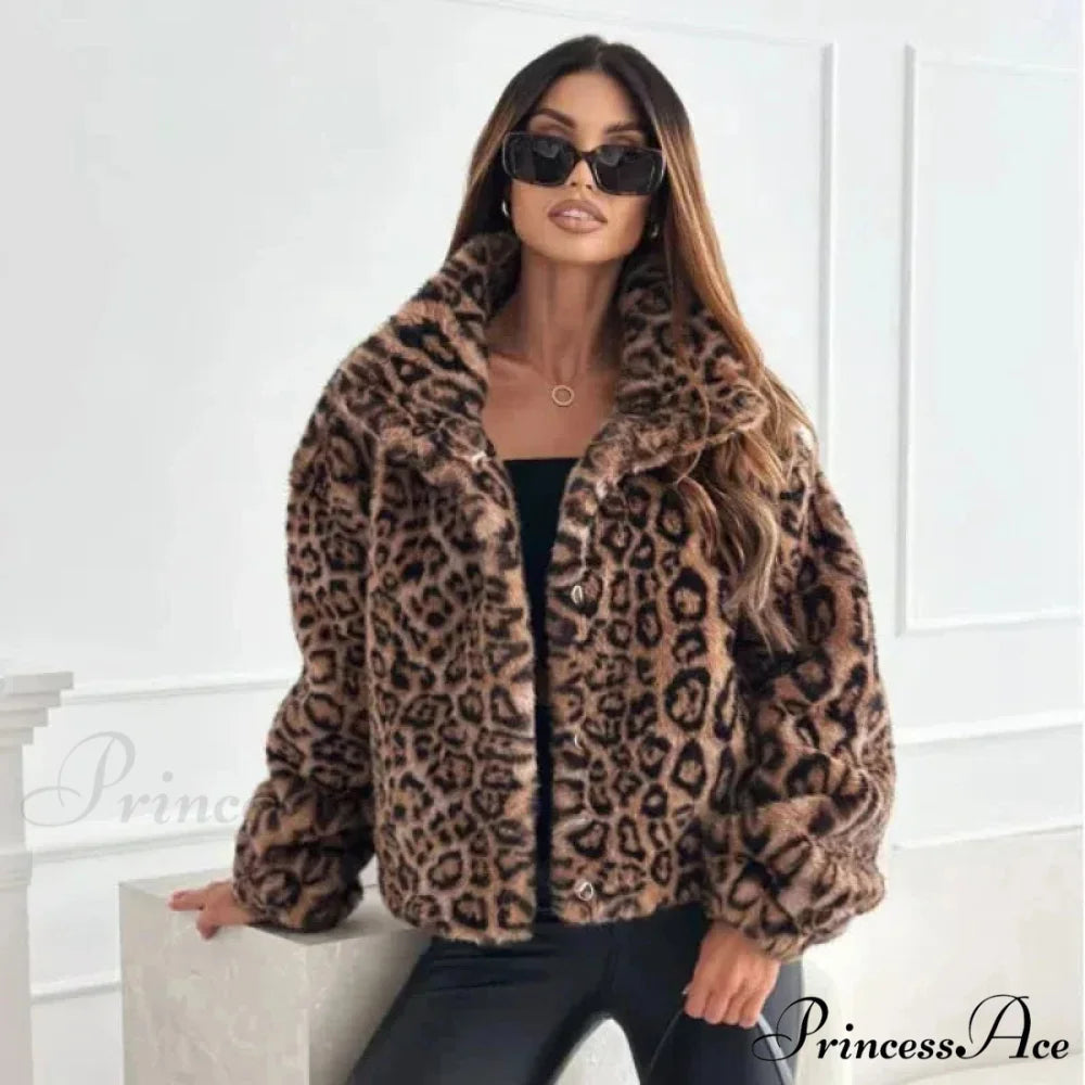 Synthetic Texture Cheetah Pattern Jacket