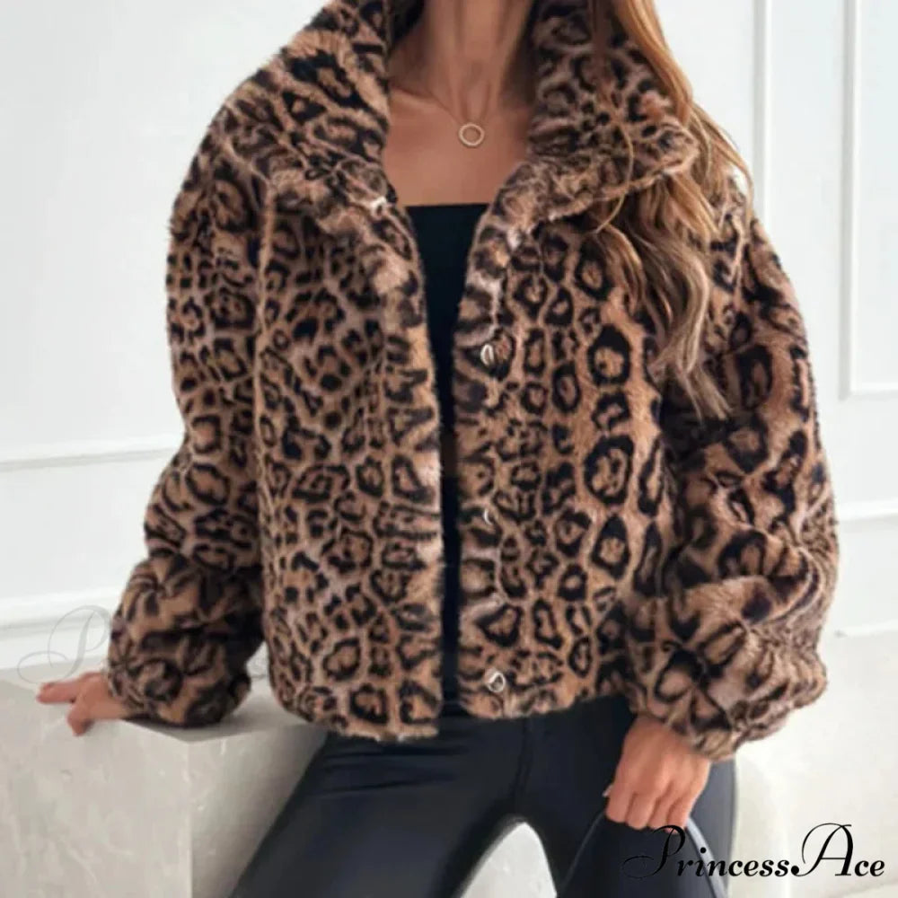 Synthetic Texture Cheetah Pattern Jacket