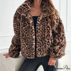 Synthetic Texture Cheetah Pattern Jacket