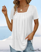 t-shirt color Solid sleeve short with square neck