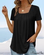 t-shirt color Solid sleeve short with square neck