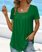 t-shirt color Solid sleeve short with square neck