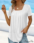 t-shirt color Solid sleeve short with square neck