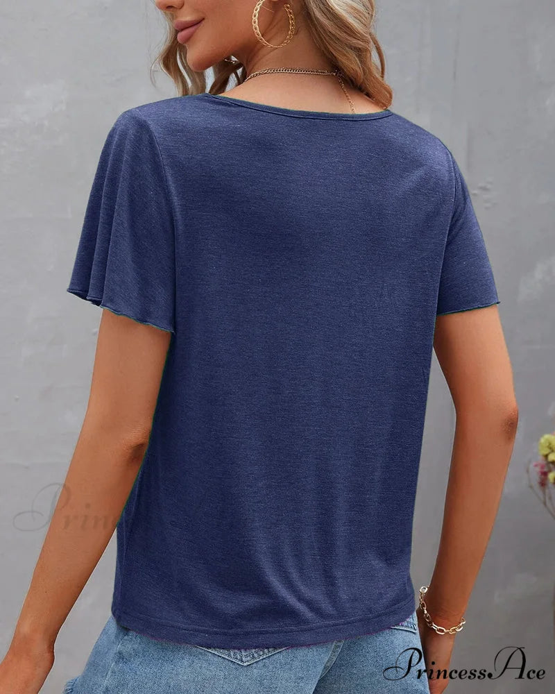 T-shirt in Solid Cut Out Color