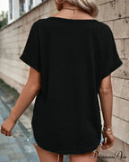 T-shirt Out Hollow - V-neck Brief Sleeves