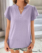 T-shirt Ruffle with V-neck Sleeves