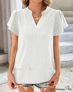 T-shirt Ruffle with V-neck Sleeves